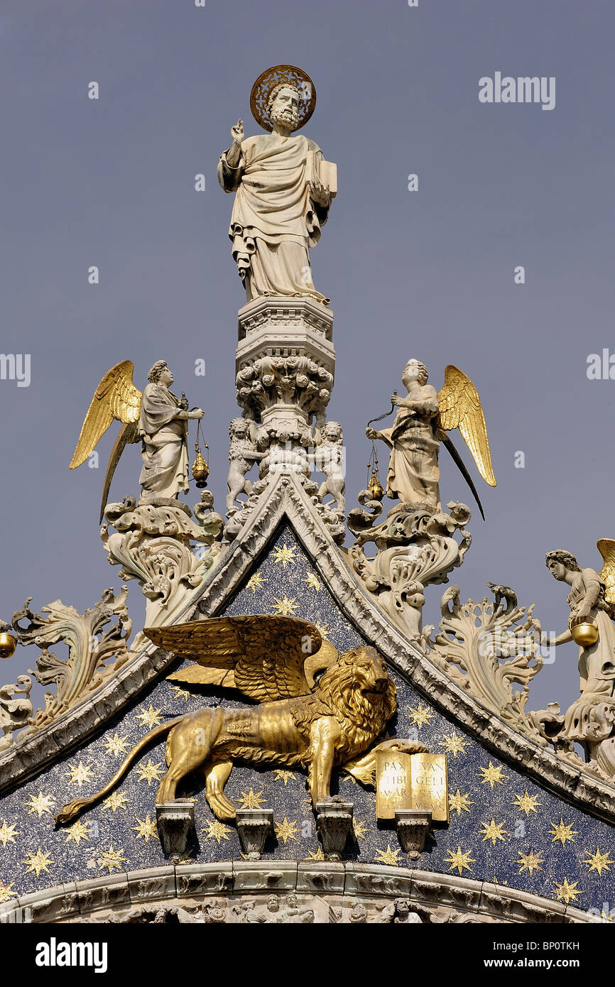 Italie, Vénétie, Venise, la place Saint Marc, basilique San Marco Banque D'Images