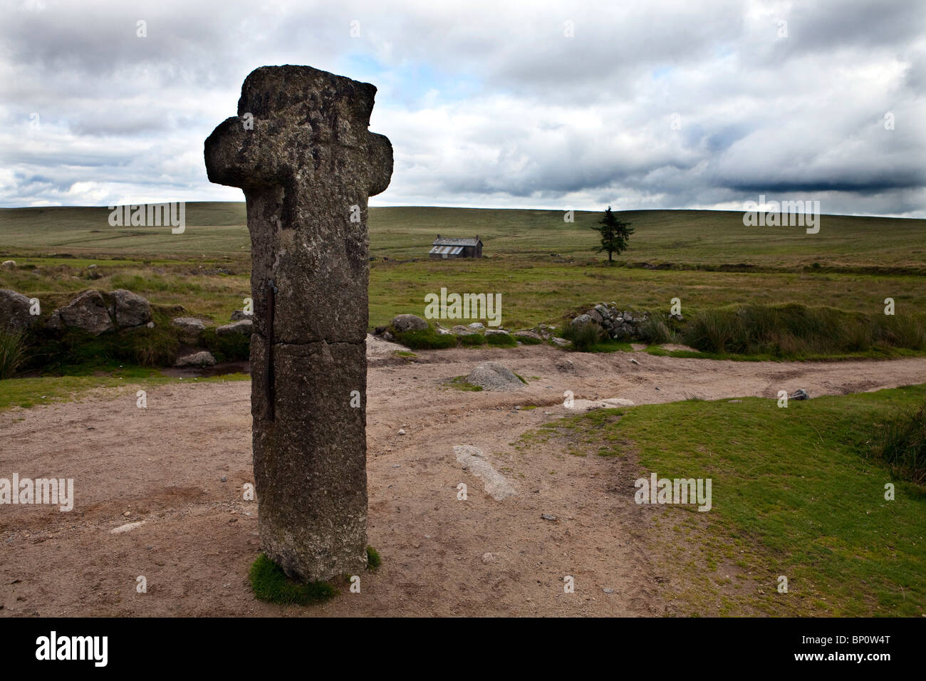 Nun's Cross, Parc National de Dartmoor. Banque D'Images