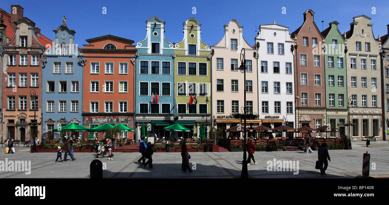 La Pologne, Gdansk, Long Market Banque D'Images
