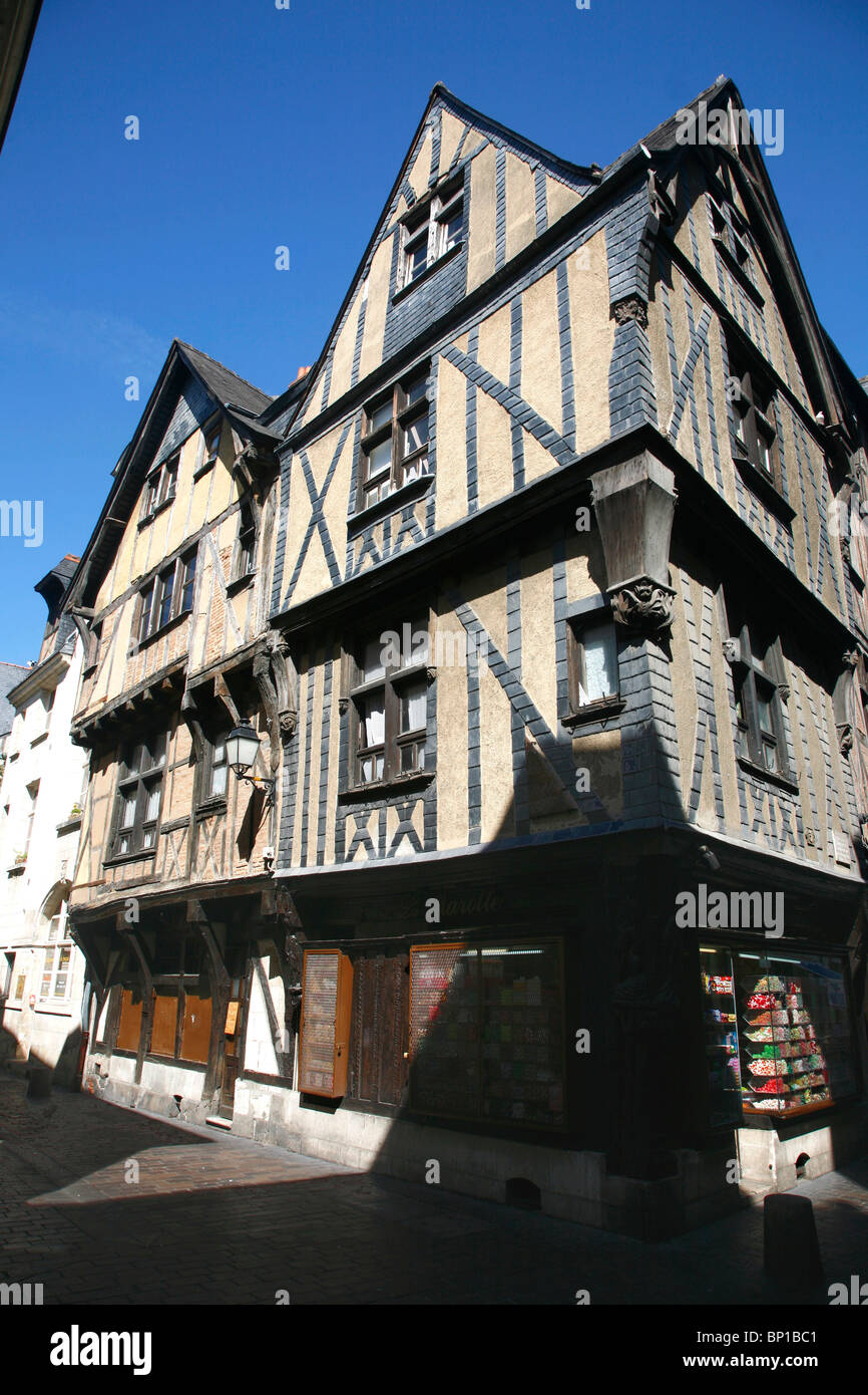 France, Centre Val de Loire, Indre et Loire (37), Tours, maison médiévale, la Rôtisserie street Banque D'Images