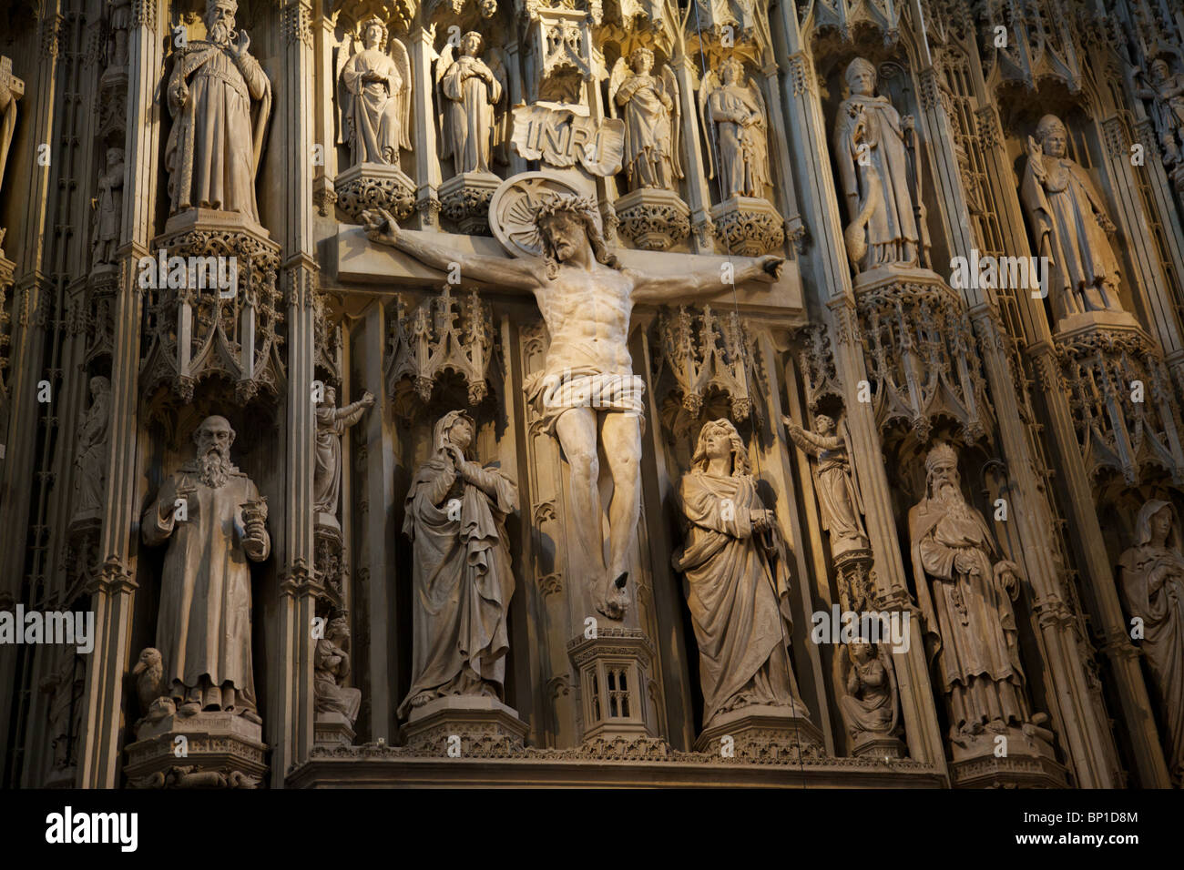 La figure du Christ dans l'abbaye de St Alban, Hertfordshire, Angleterre Banque D'Images