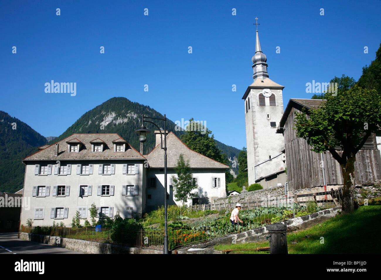 France, Rhône-Alpes, Haute Savoie (74), Sixt-fer-a-Cheval église abbatiale Banque D'Images