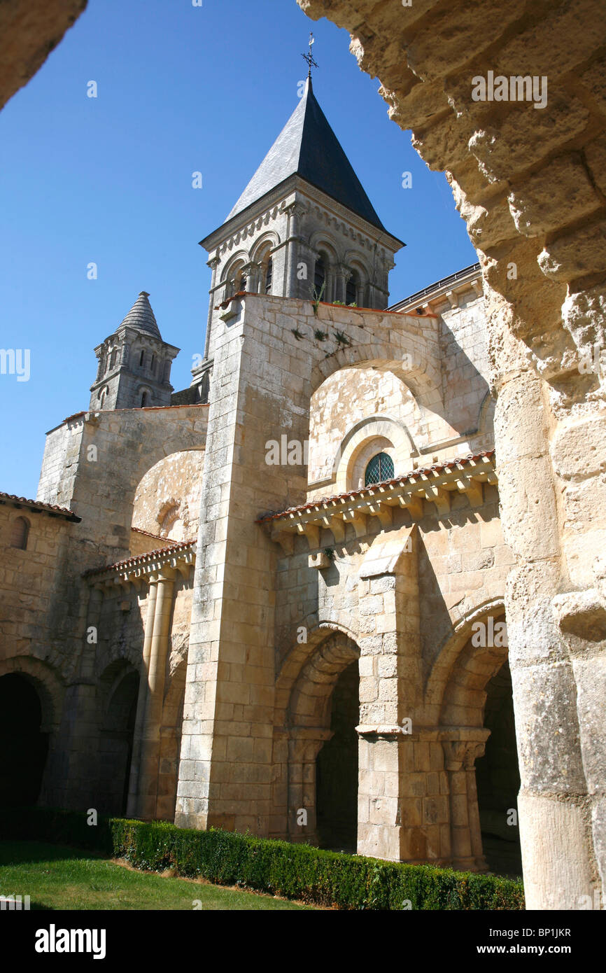 La France, pays de la Loire, Vendée (85), Marais Poitevin, Nieul sur l'Autise l'abbaye de Saint Vincent, Banque D'Images