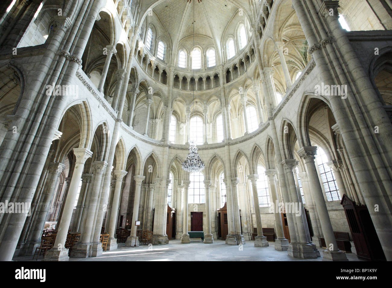 France, Picardie, Aisne, St Gervais et St Protais cathédrale Banque D'Images