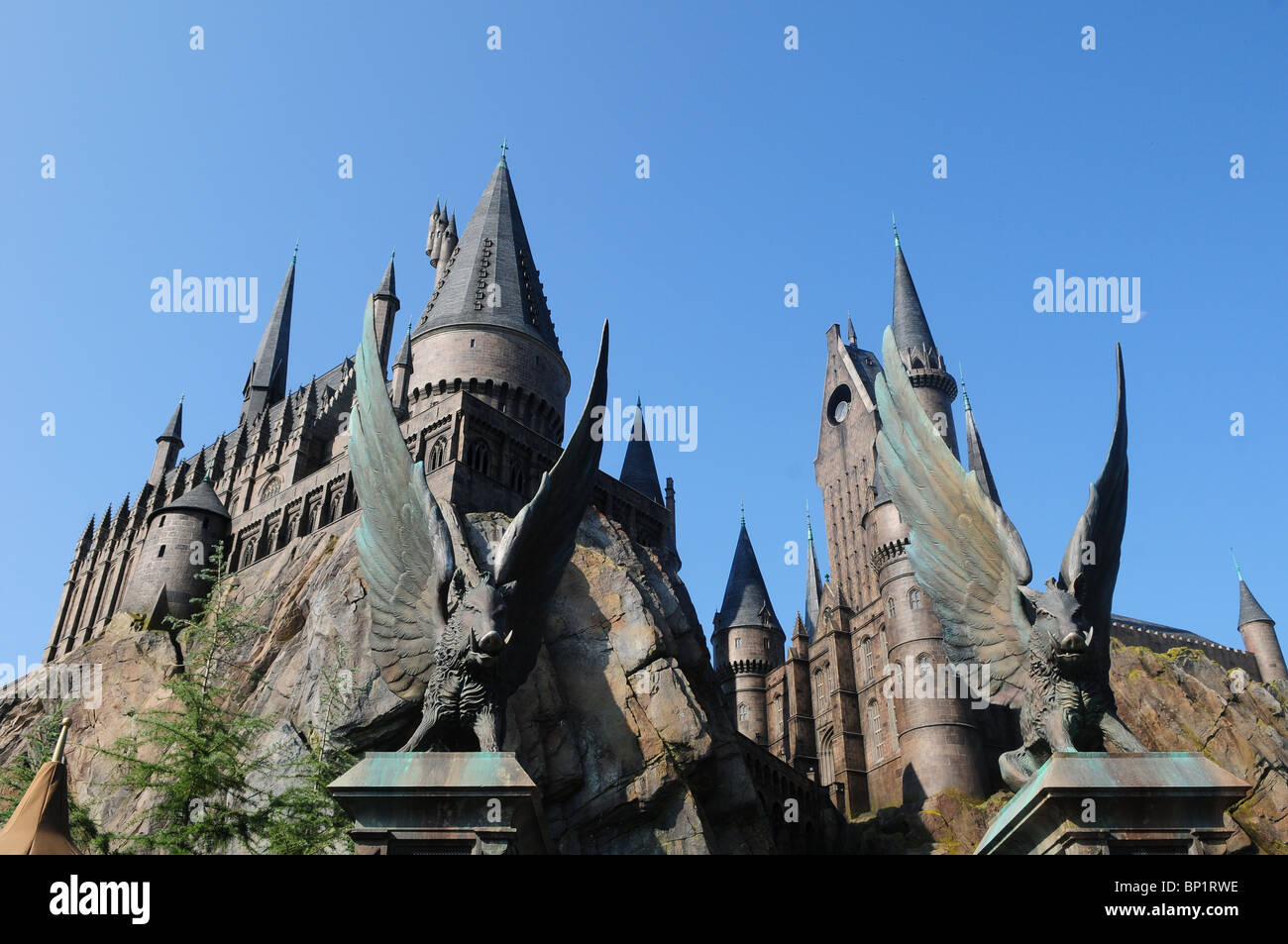 Le Château de Poudlard, dans le monde magique de Harry Potter, de Islands of Adventure, Universal Orlando Resort, Orlando, Floride, USA Banque D'Images