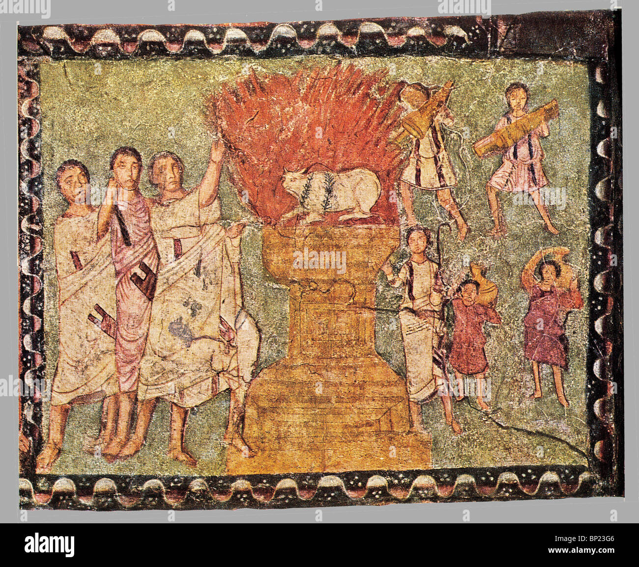 ELIAH SUR MT. CARMEL, peinture murale DE LA DURA EUROPOS, l'UNE DES SYNAGOGUES, EARLYEST CONNU DU C. 245 A.D. SITUÉ DANS Banque D'Images