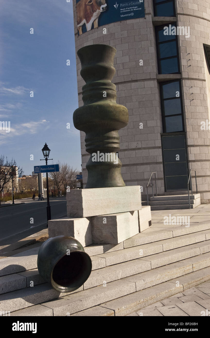 Sculpture à Pointe-à-Callière Musée d'archéologie et d'histoire situé dans le Vieux Montréal, Québec, Canada Banque D'Images