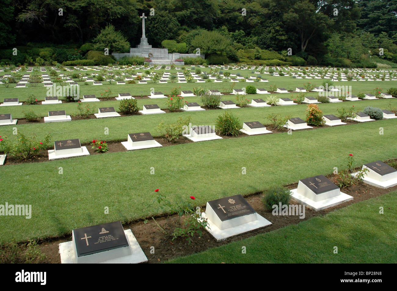 Cimetière de guerre de Yokohama, construit par l'Australian War graves Group, tombes des militaires du Commonwealth morts comme prisonniers de guerre au Japon, photo stock Banque D'Images