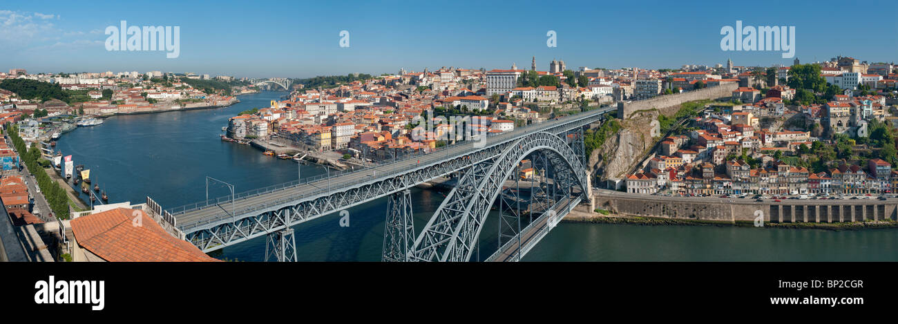 Portugal, Porto, le Pont Dom Luis I, vue générale de Vila Nova de Gaia Banque D'Images