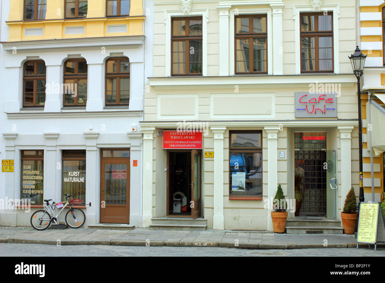 La façade de l'immeuble ancien Vieille Ville Basse Silésie Wroclaw Pologne Banque D'Images