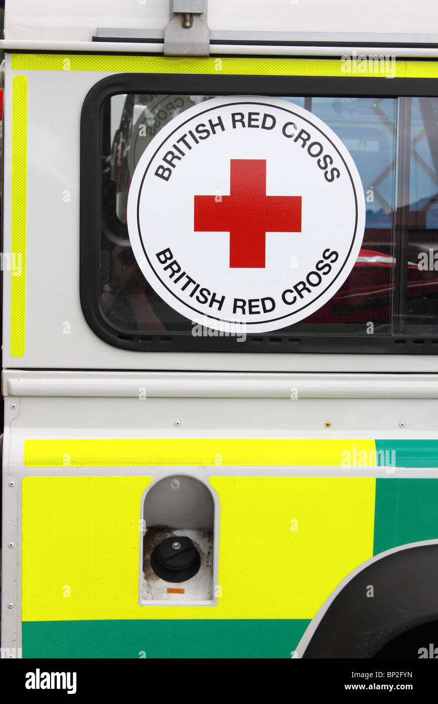 Détail d'une ambulance de la Croix-Rouge britannique Banque D'Images