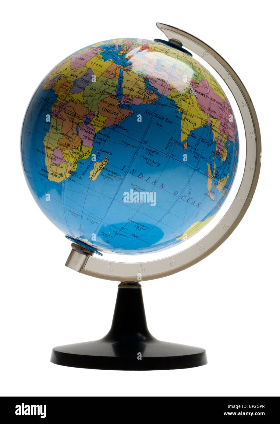 World globe sur fond blanc Banque D'Images