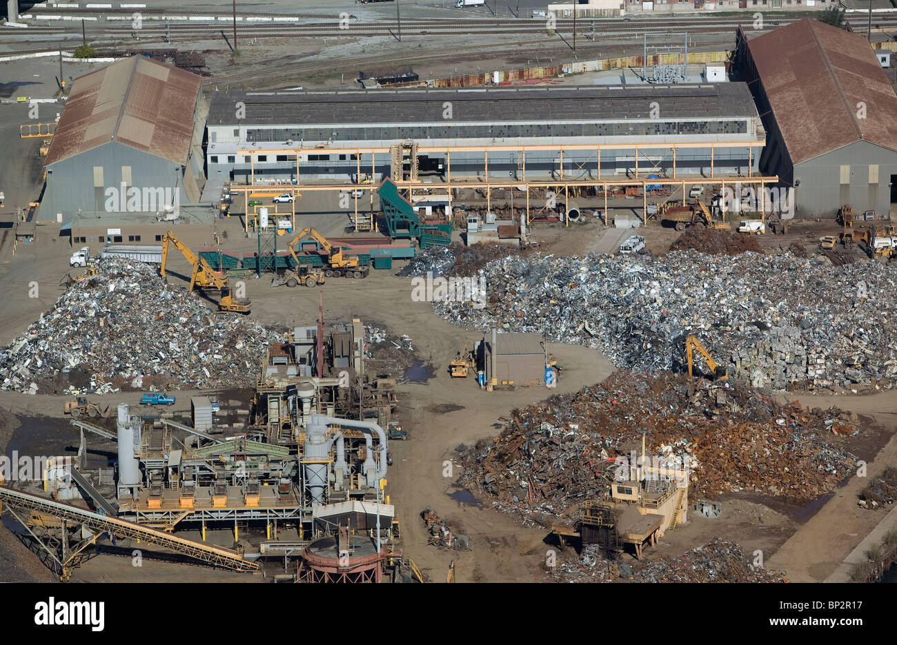 Schnitzer Steel Recycling aérienne Port d'Oakland en Californie Banque D'Images