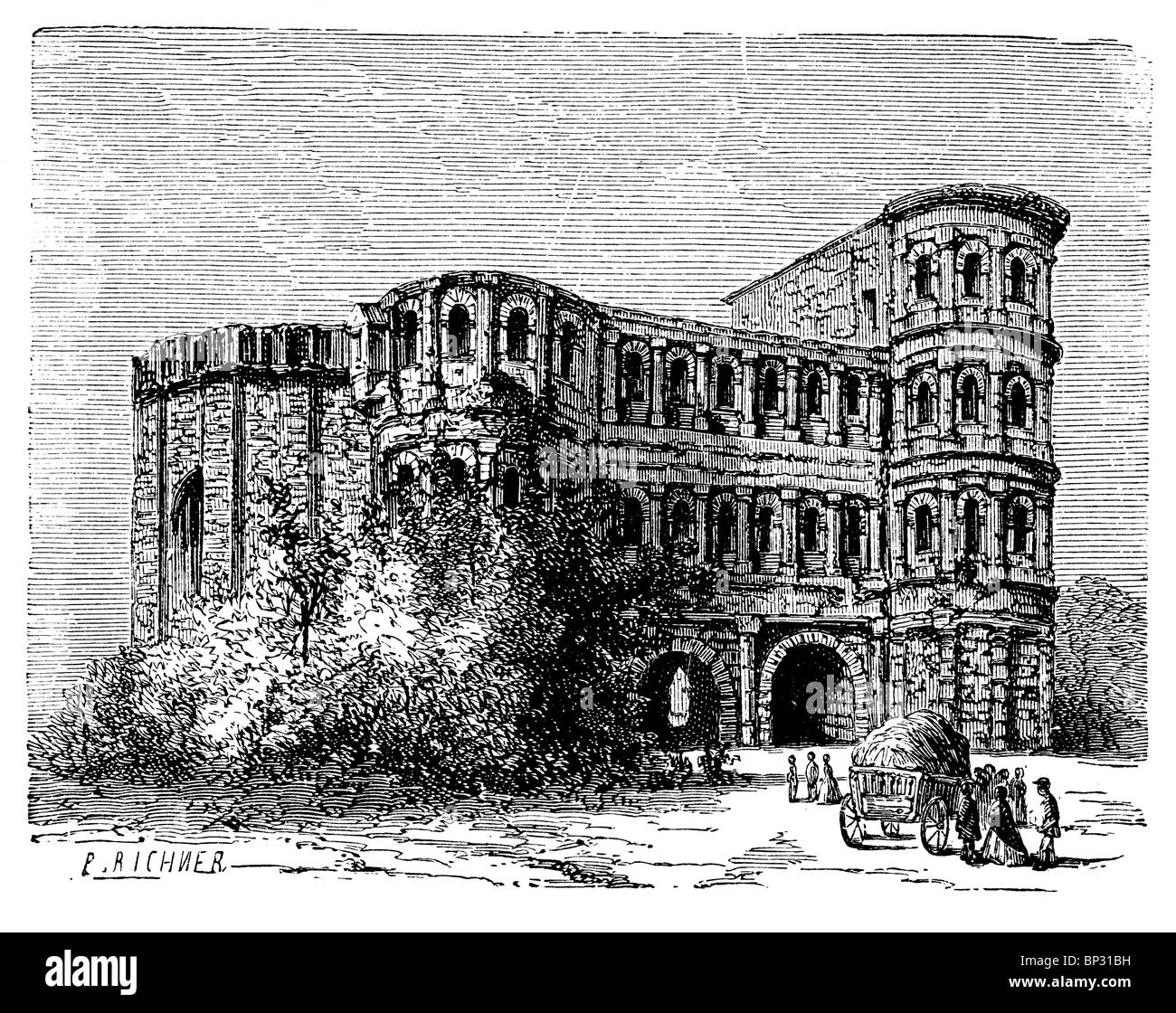Porta Nigra, porte e ville romaine de Trèves, Allemagne Banque D'Images