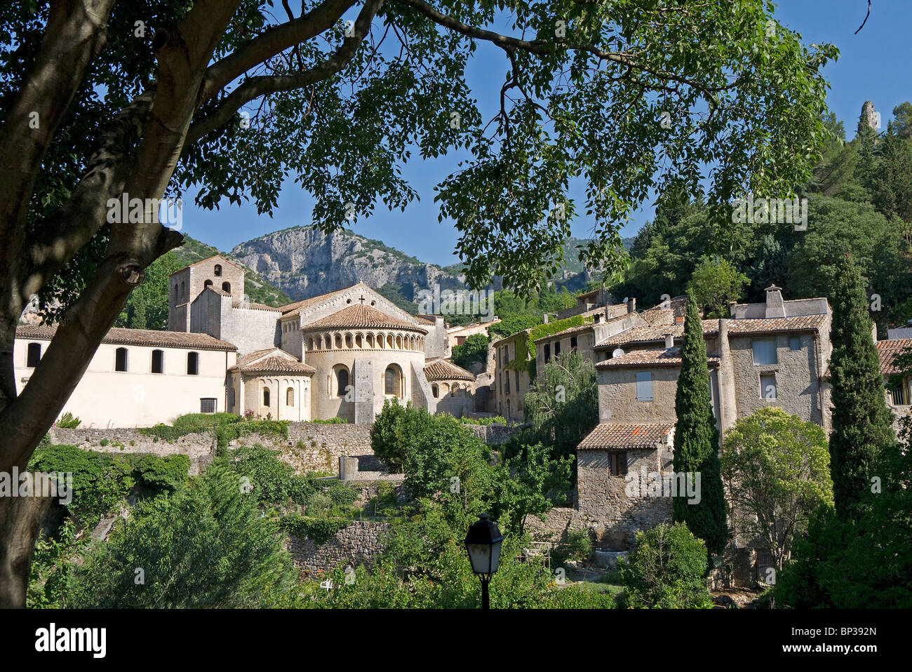 Église de l'abbaye de St Guilhem le Désert Banque D'Images