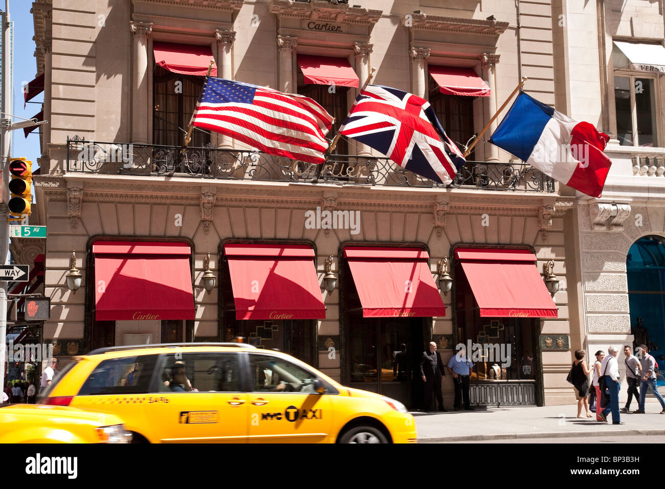 L'hôtel particulier Cartier est un monument sur la Cinquième Avenue à New York City, USA Banque D'Images