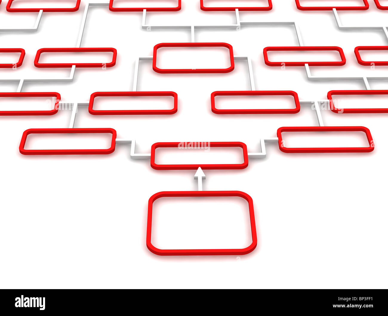 Schéma rouge et blanc. Rendu 3d illustration. Banque D'Images