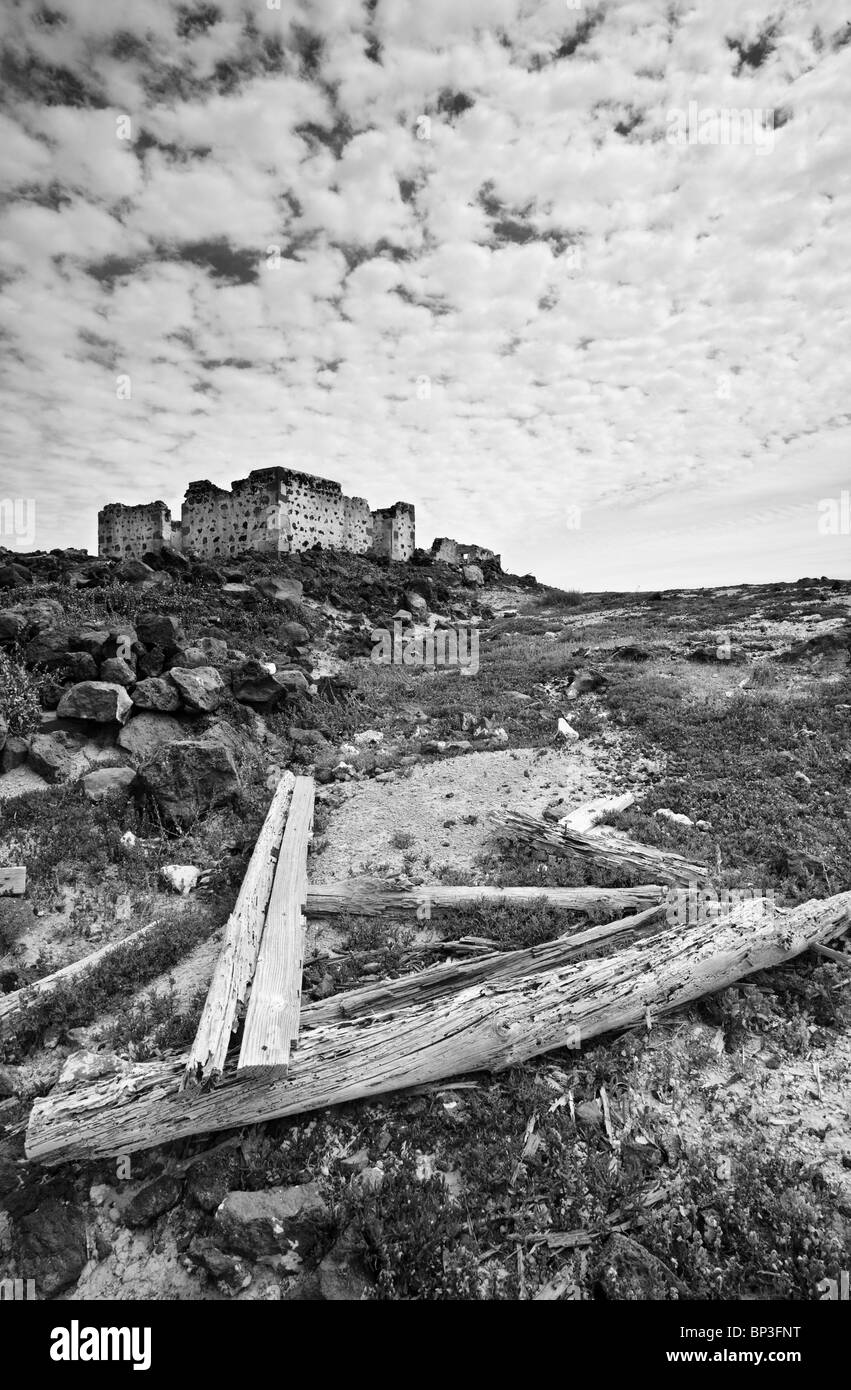 Vestiges d'un bâtiment sur l'île de Lanzarote Banque D'Images