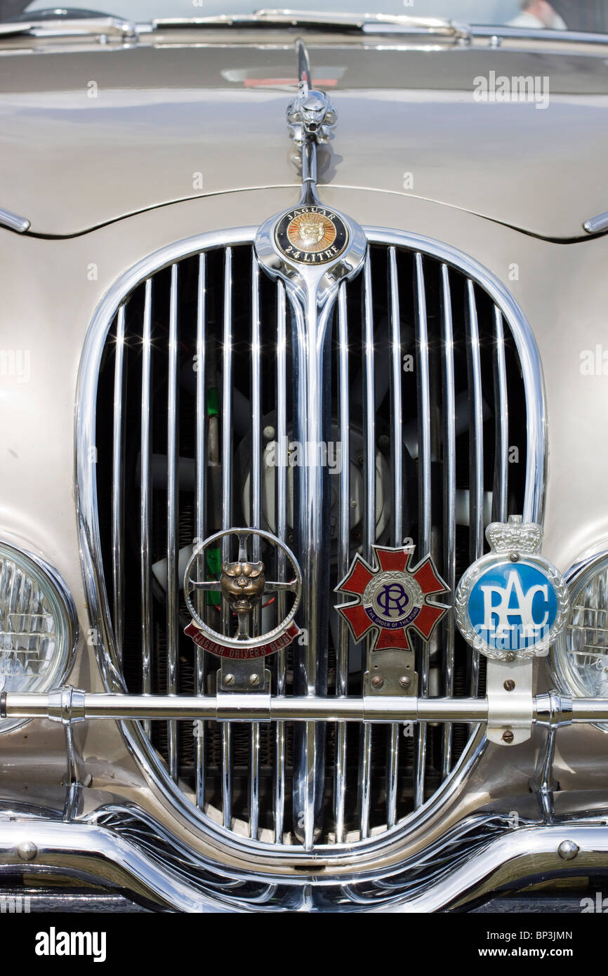 La grille avant d'une voiture Jaguar vintage Banque D'Images