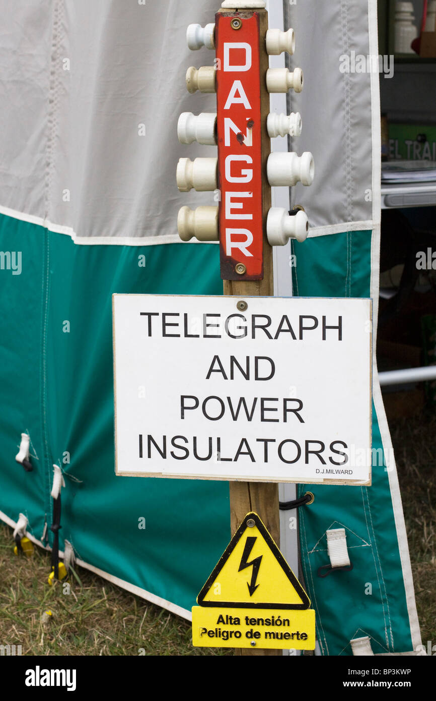 Une photo d'un isolant électrique Télégraphe Banque D'Images