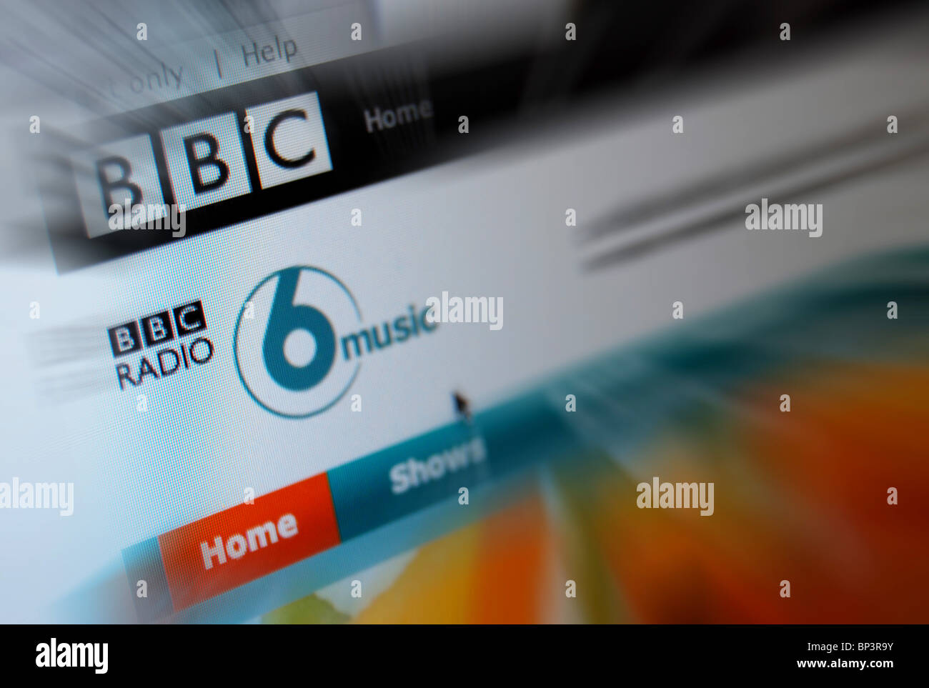 Une photo illustration de la BBC 6 Music Site Web ou page d'accueil Banque D'Images