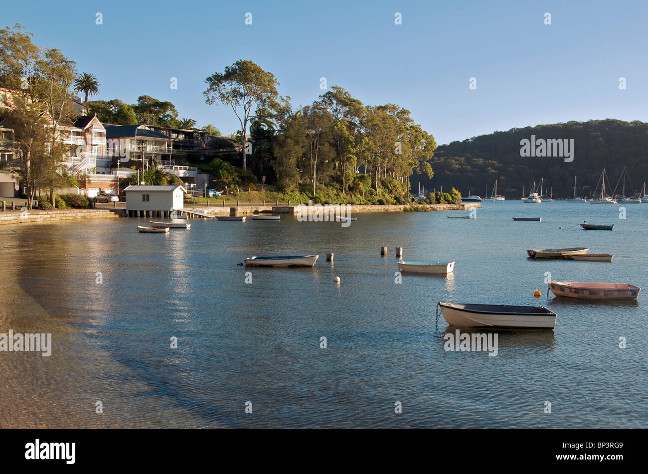 Early morning light Church Point Pittwater Plages Nord Sydney NSW Australie Banque D'Images