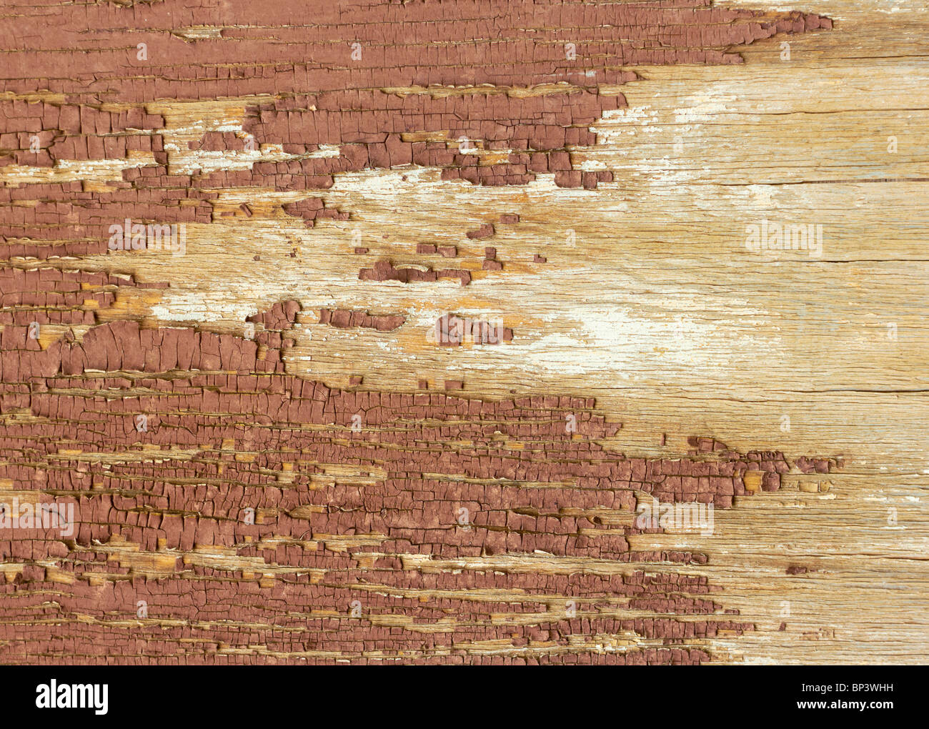 Peint rouge weathered wood texture. Banque D'Images
