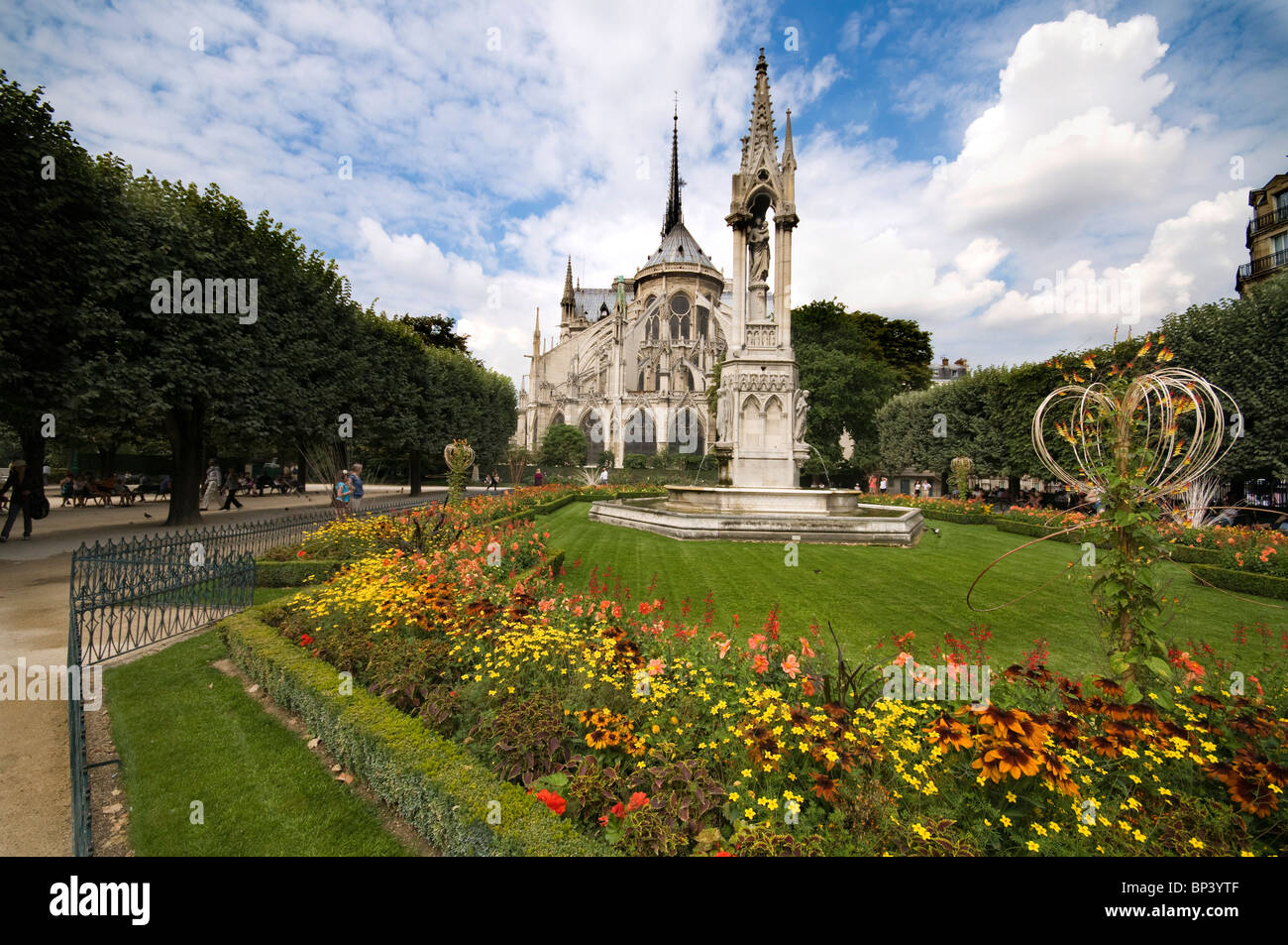 Notre Dame de Paris, le français pour Notre Dame de Paris, également connu sous le nom de Notre Dame de l'Est. Banque D'Images