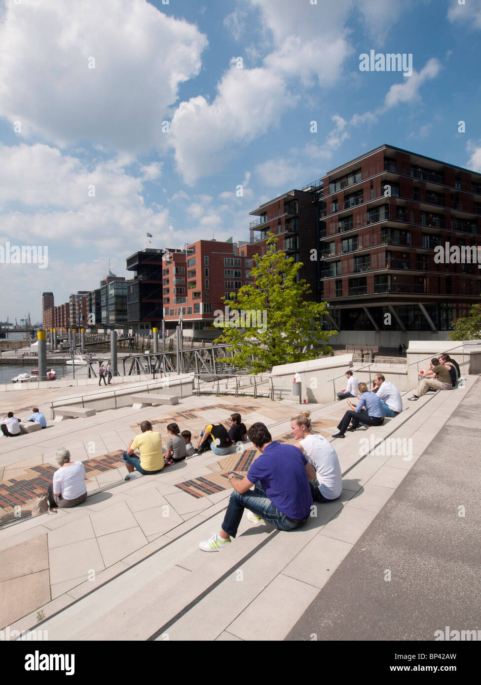 Appartement moderne des bâtiments construits à Magellan Terrassen à Sandtorhafen dans nouveau Hafencity à Hambourg de développement immobilier ge Banque D'Images