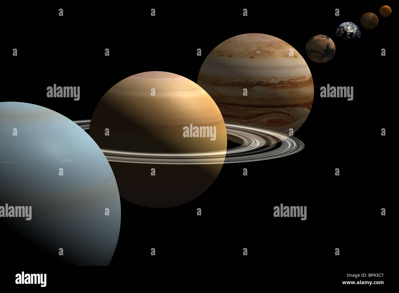 Les Huit Planètes Du Système Solaire Dans Lalignement