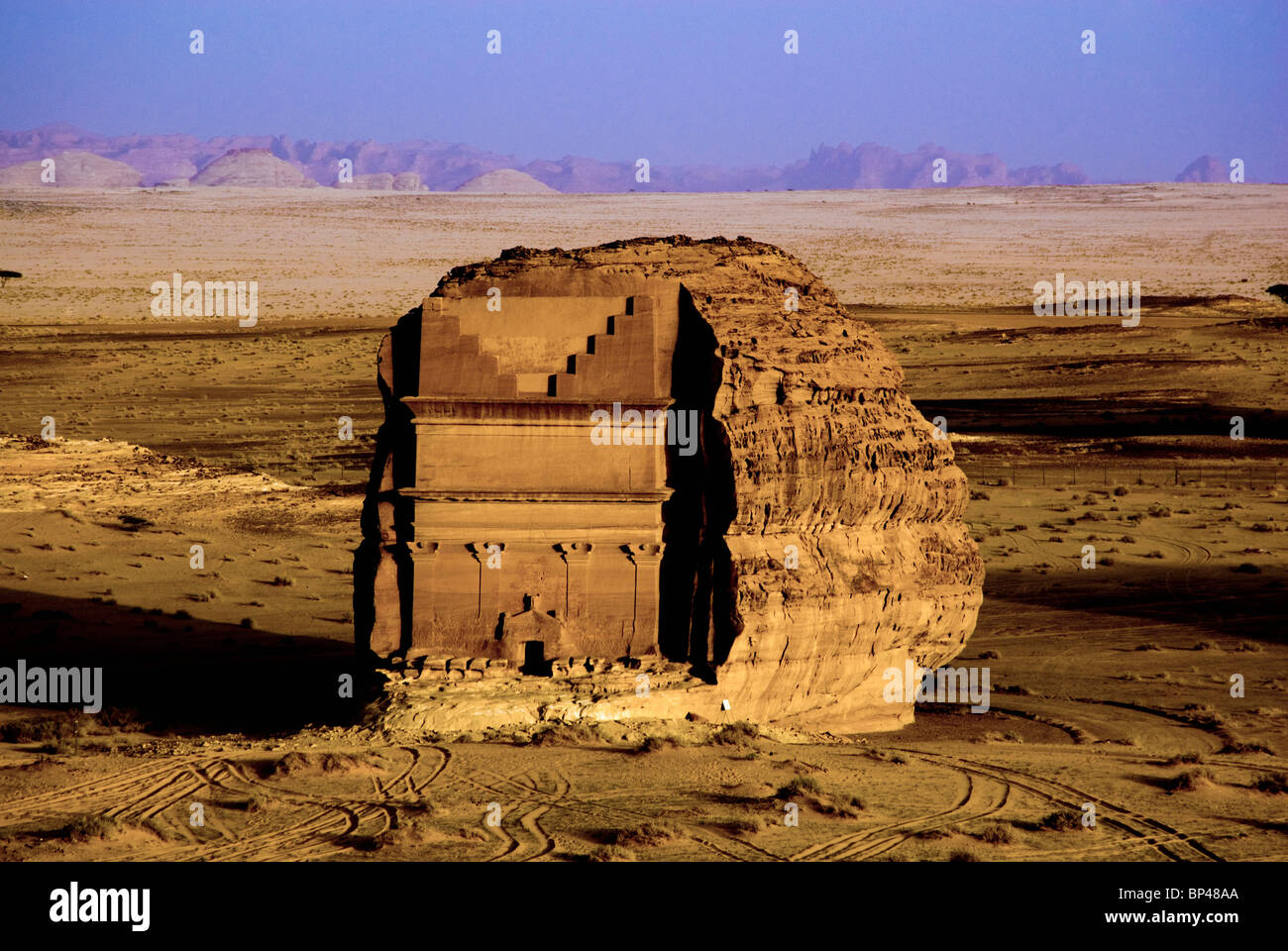 L'Arabie saoudite, de l'emplacement de Madain Saleh, ancienne Hegra, Qasr Farid tombe Banque D'Images