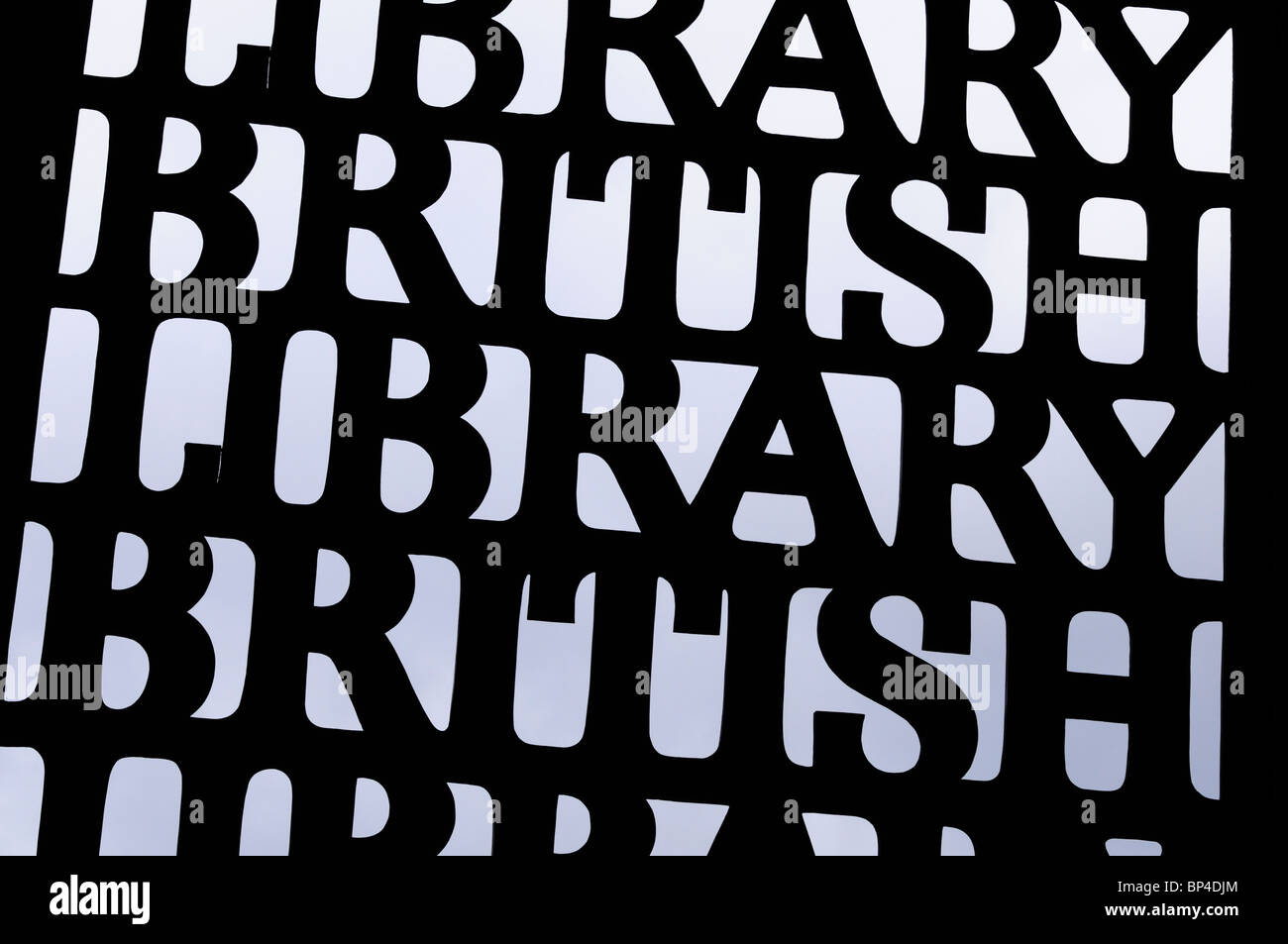British Library Sign, Euston Road, Londres, Angleterre, RU Banque D'Images