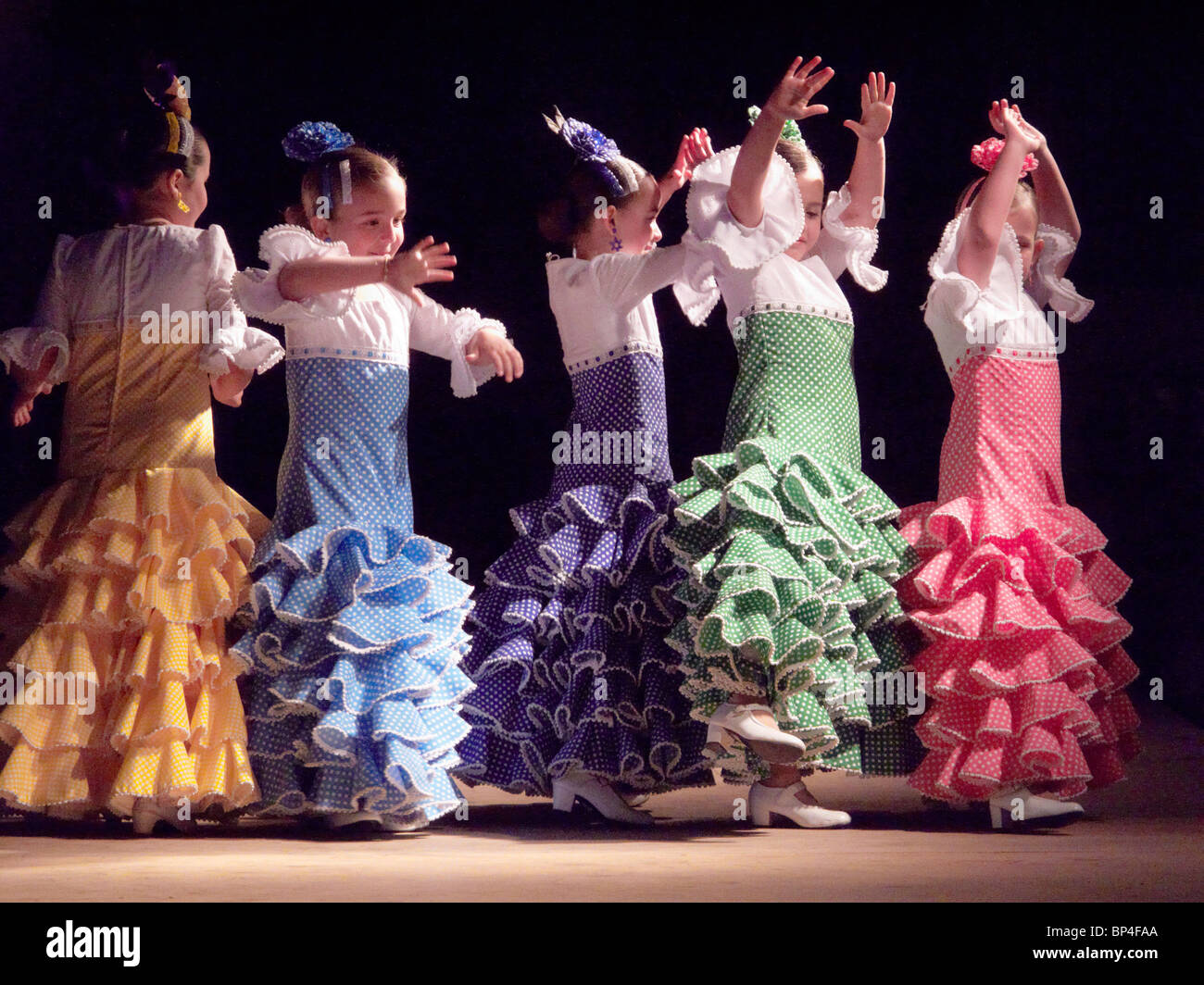 Les enfants de flamenco. Prado del Rey, La Sierra de Cadiz, Andalousie, espagne. Banque D'Images