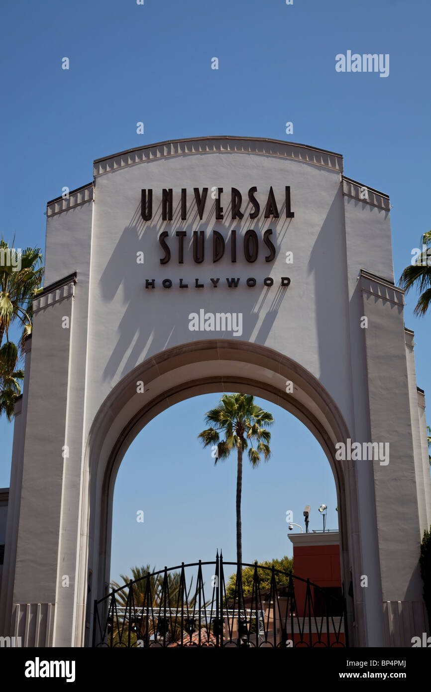Entrée de Universal Studios, Los Angeles, Californie, USA. Banque D'Images