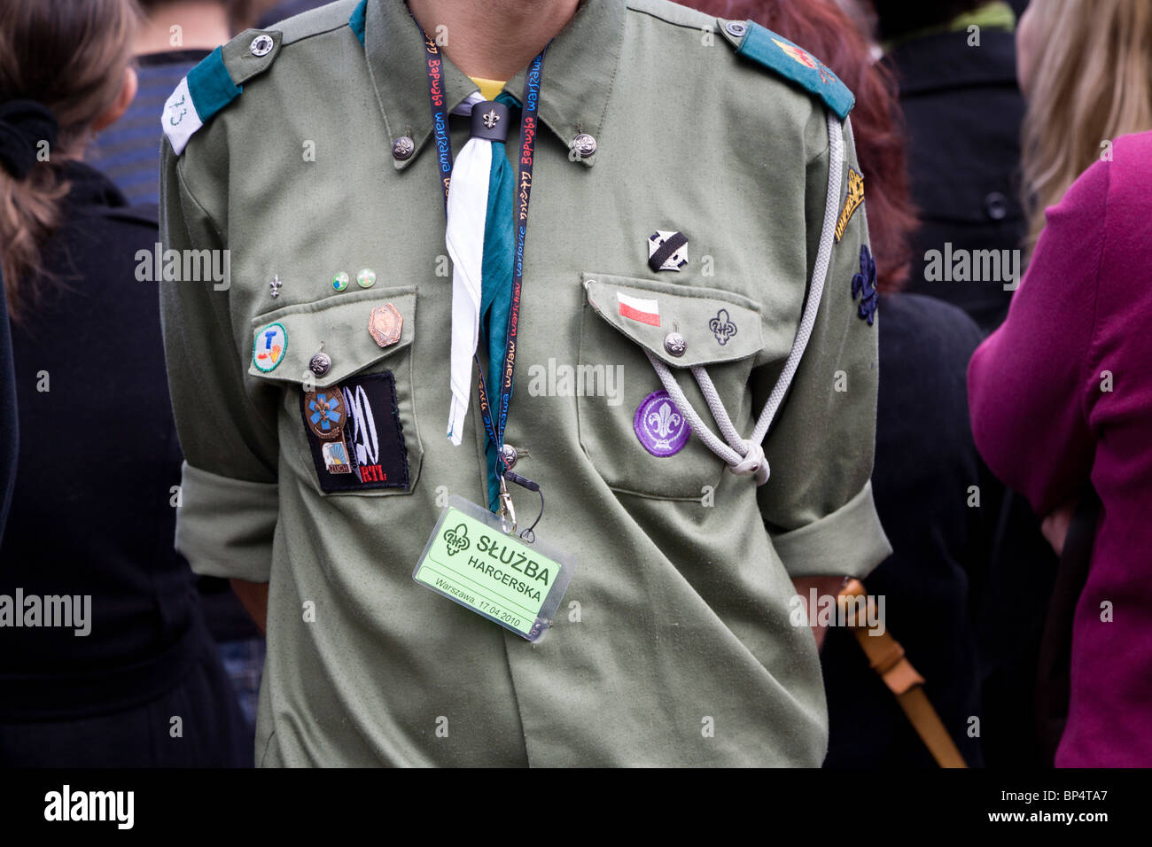 Varsovie Pologne : service commémoratif à la mémoire du président Lech Kaczynski et 95 autres... Banque D'Images