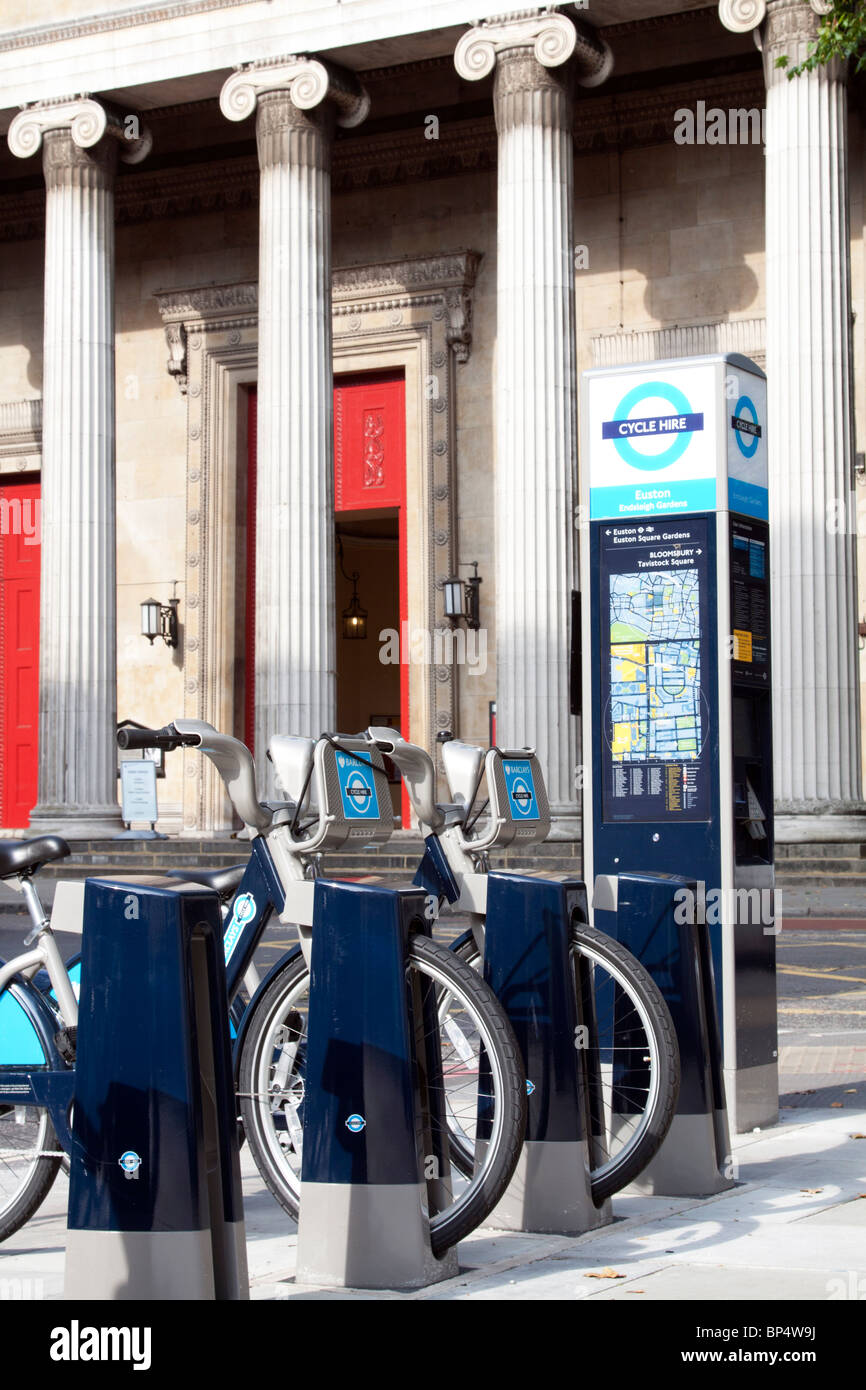 Transport for London's Barclays Cycle Hire baie d'Bloomsbury Londres Banque D'Images