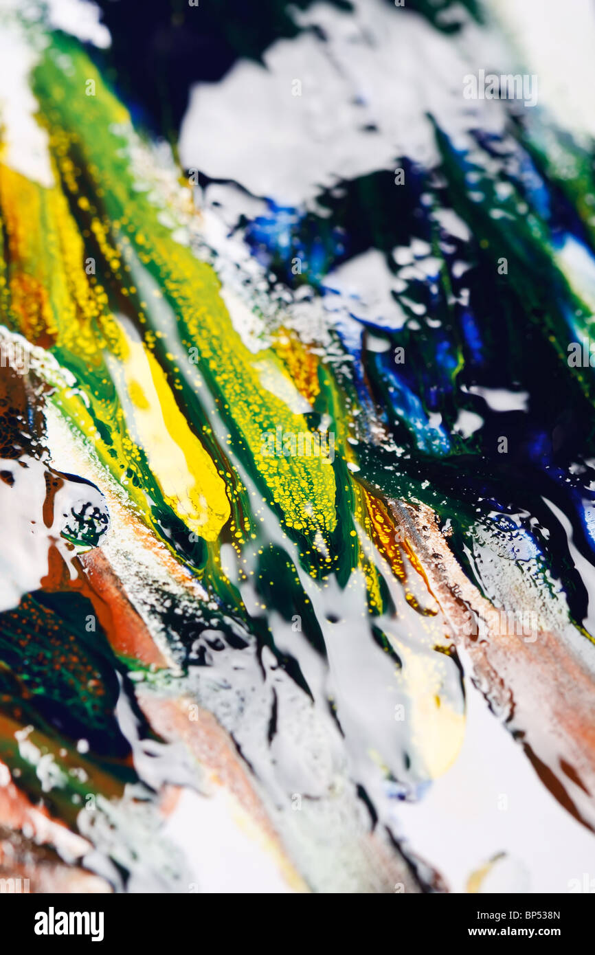 La palette de couleurs de la peinture à l'huile Banque D'Images