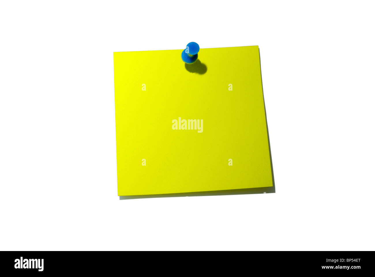 Note papier. Post-it jaune. De l'ombre et de chemin de détourage. Banque D'Images