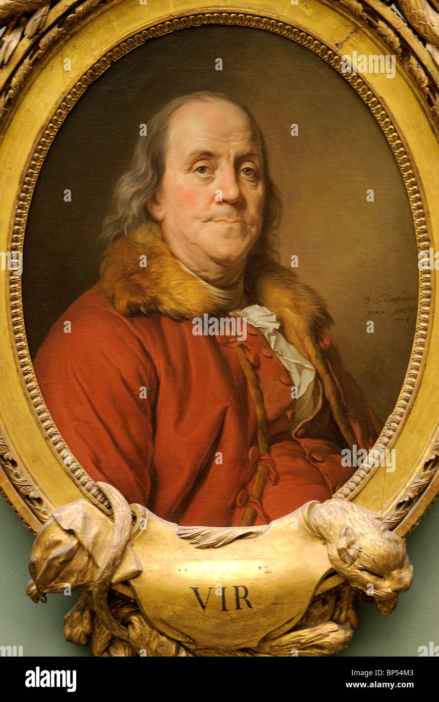 Benjamin Franklin (1706-1790), 1778, par Pierre Duplessis Banque D'Images