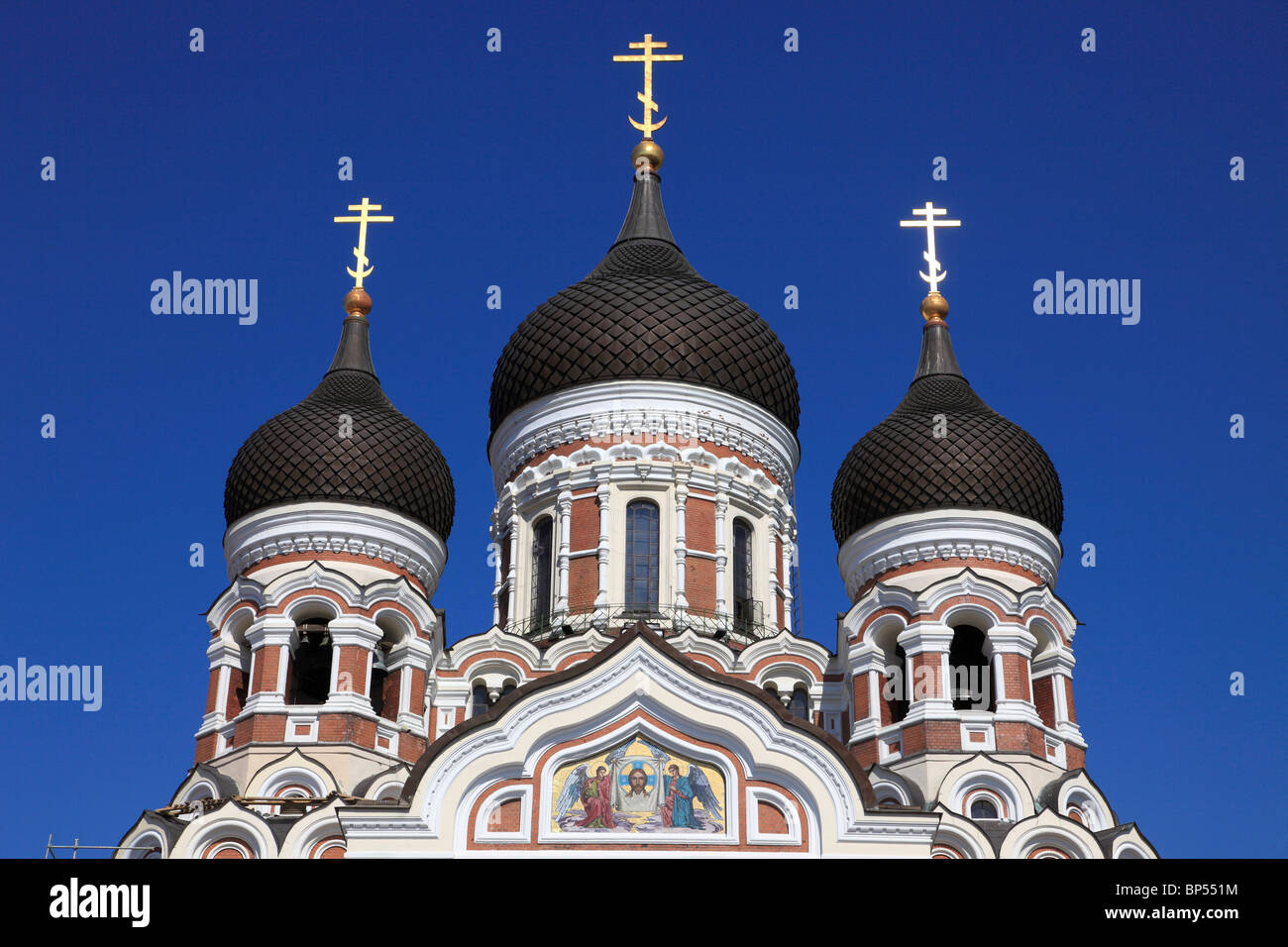 L'Estonie, Tallinn, Cathédrale Orthodoxe Alexandre Nevski, Banque D'Images