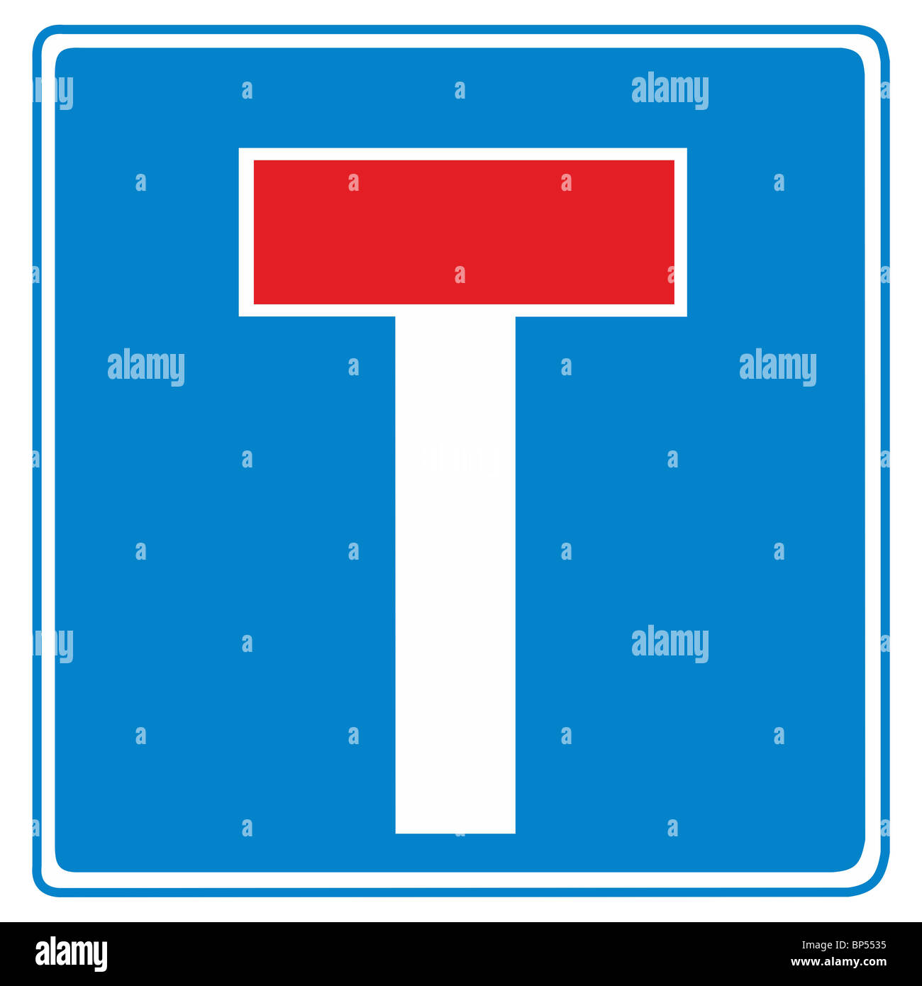 Uk road sign cul de sac rue sans issue dead end Banque D'Images