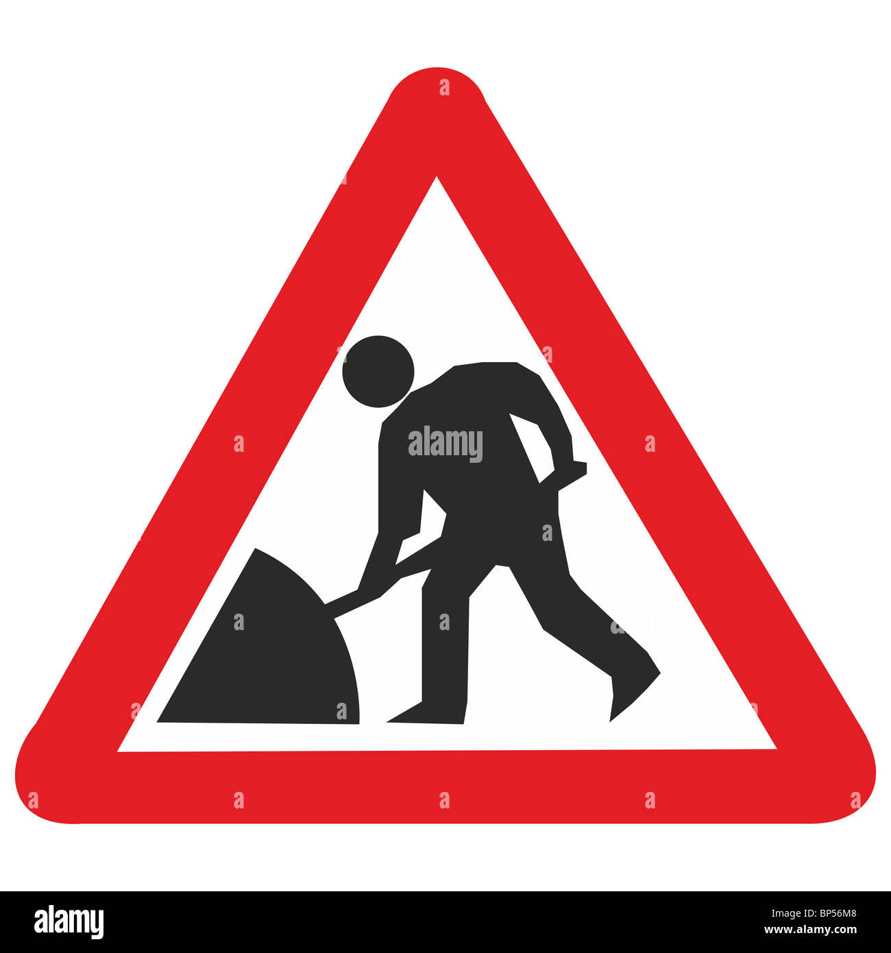 Uk road sign travaux à venir creuser l'homme Banque D'Images