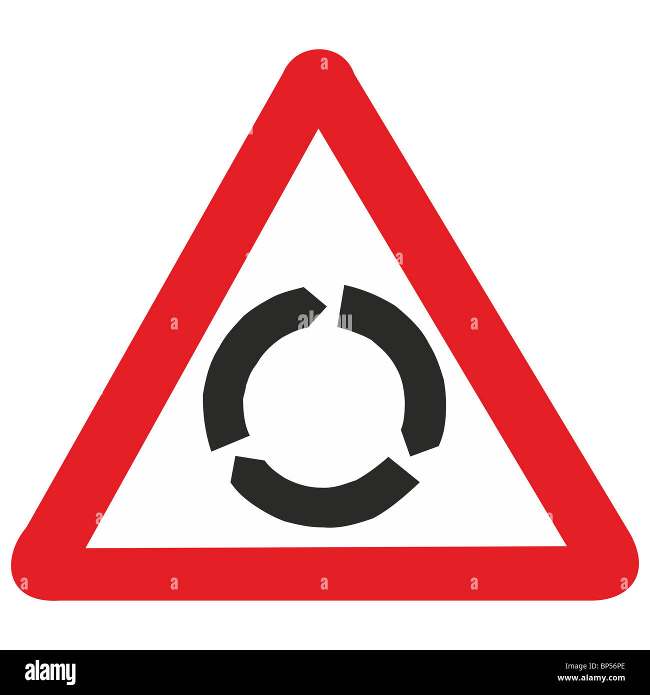 Uk road sign rond-point avant de jonction Banque D'Images