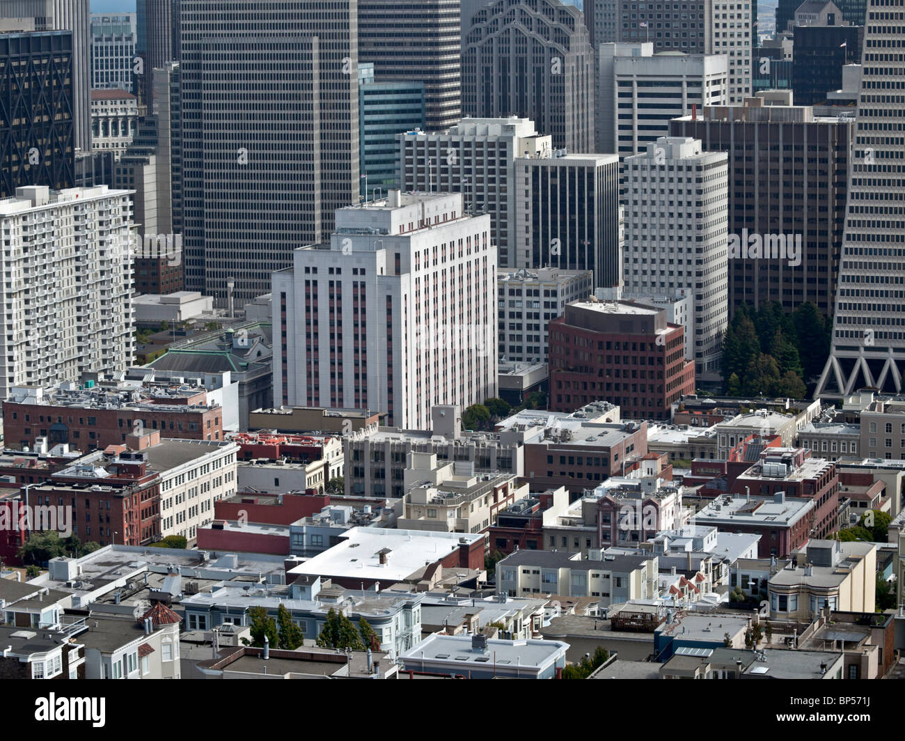 Le noyau urbain dense de la Californie San Francisco. Banque D'Images