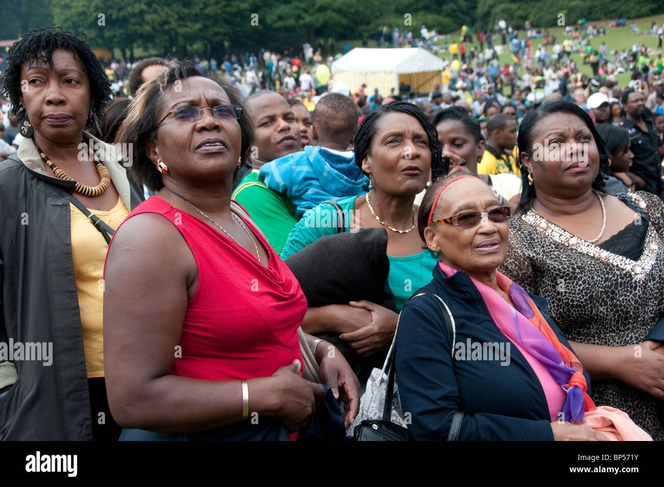 Les Indiens de l'Ouest journée famille jamaïcaine à Crystal Palace Park South London Banque D'Images