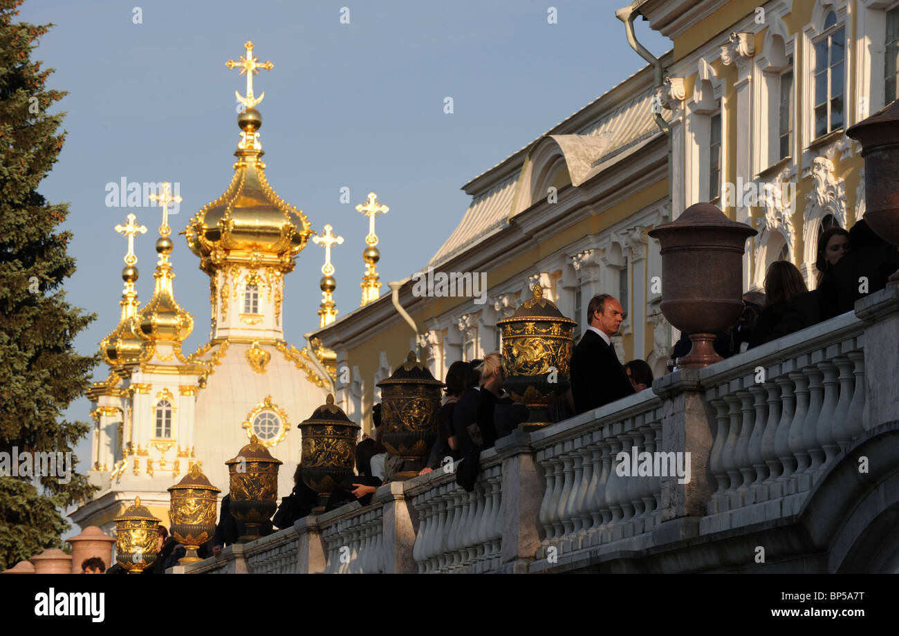 Le Palais de Peterhof, Saint Petersburg, Russie Banque D'Images