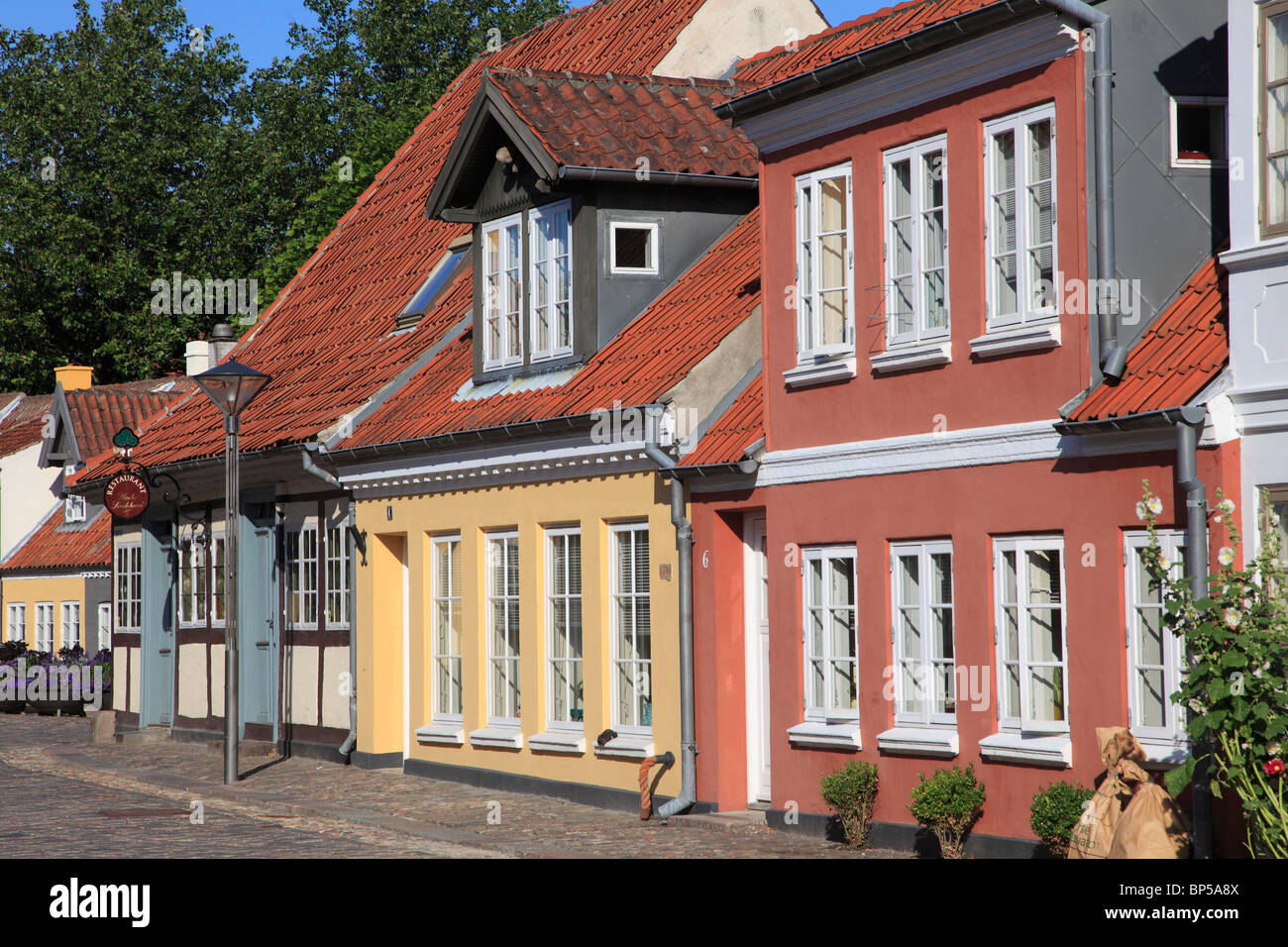 Le Danemark, Fionie, Odense, maisons traditionnelles, l'architecture historique, Banque D'Images