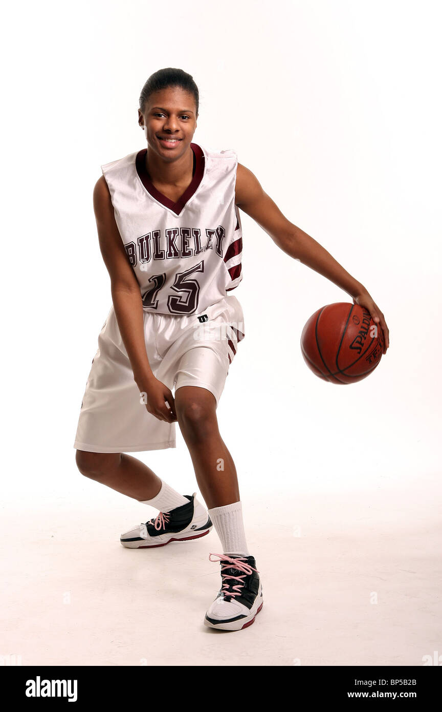 Bulkeley du haut Richelle Anderson, New York High School Girls Basketball Player Banque D'Images