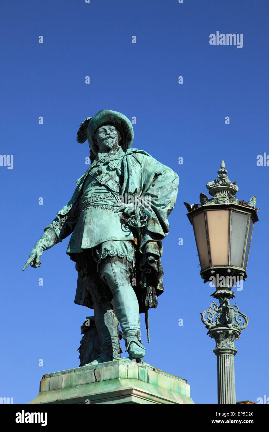 La Suède, Göteborg, Göteborg, Gustav II Adolf statue, Banque D'Images