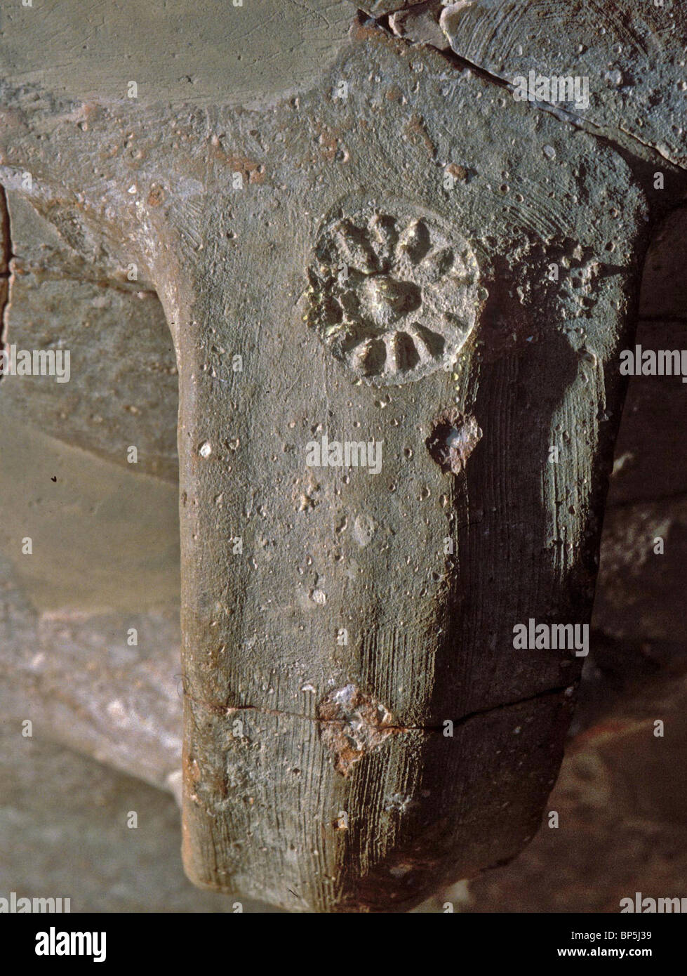 Poignée-JAR ESTAMPILLÉ ROSETTE DATANT DE C. 7e. C. B.C. TROUVÉS DANS LA VILLE DE DAVID. La rosette STAMP INDIQUE QUE LE POT PEUT Banque D'Images